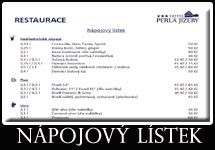 Hotel Perla Jizery - nápojový lístek